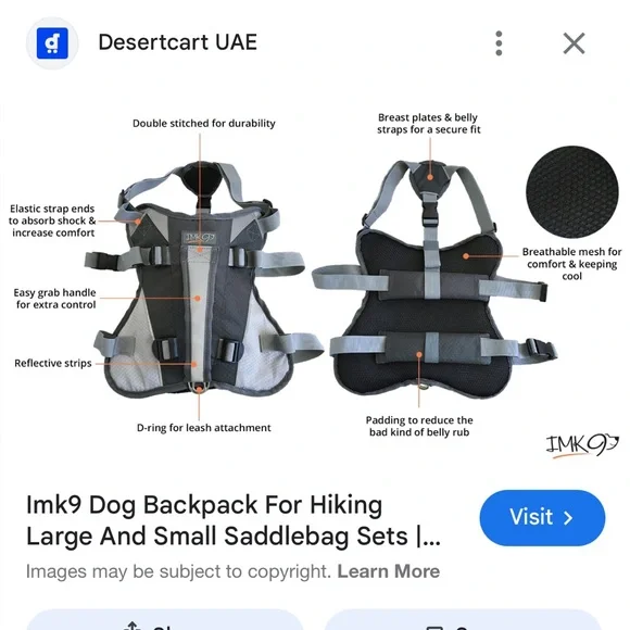 Gray and Black Tactical Dog Harness - Picture 5 of 5